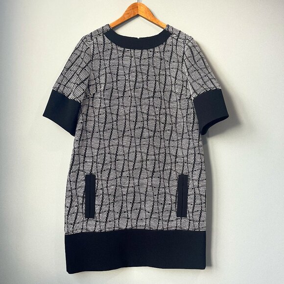 Banana Republic Tweed Shift Dress in black and white size 12 - Picture 1 of 8